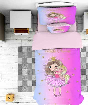 روتختی یک نفره پنج تکه کودک نوپه Nope طرح دختر و یونیکورن کد T4812