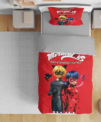 روتختی یک نفره پنج تکه کودک نوپه Nope طرح میراکلس بیداری کد T4757