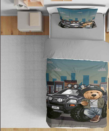 روتختی یک نفره پنج تکه کودک نوپه Nope طرح خرس و ماشین کد T4734