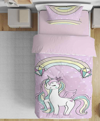 روتختی یک نفره پنج تکه کودک نوپه Nope طرح اسب تکشاخ کد T4640