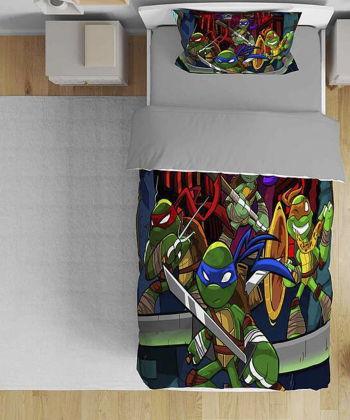 روتختی یک نفره پنج تکه کودک نوپه Nope طرح کارتونی لاک پشت کد T5101