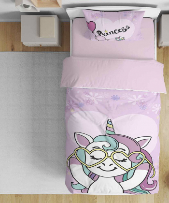 روتختی یک نفره پنج تکه کودک نوپه Nope طرح اسب تکشاخ کد T4639