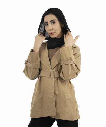 بارانی کوتاه زنانه پینکی مدل 1159