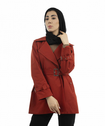 بارانی کوتاه زنانه پینکی مدل 1144