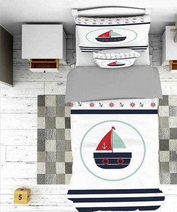 روتختی یک نفره پنج تکه کودک نوپه Nope طرح قایق کد T4851