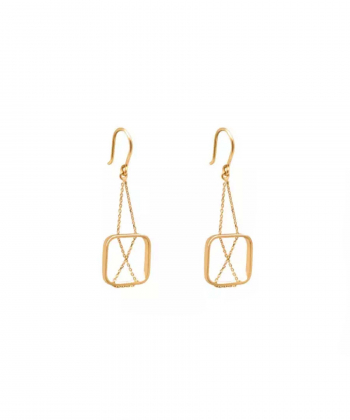 گوشواره مربع زنجیر ضربدری سنجاق Sanjaaq کد EZ577