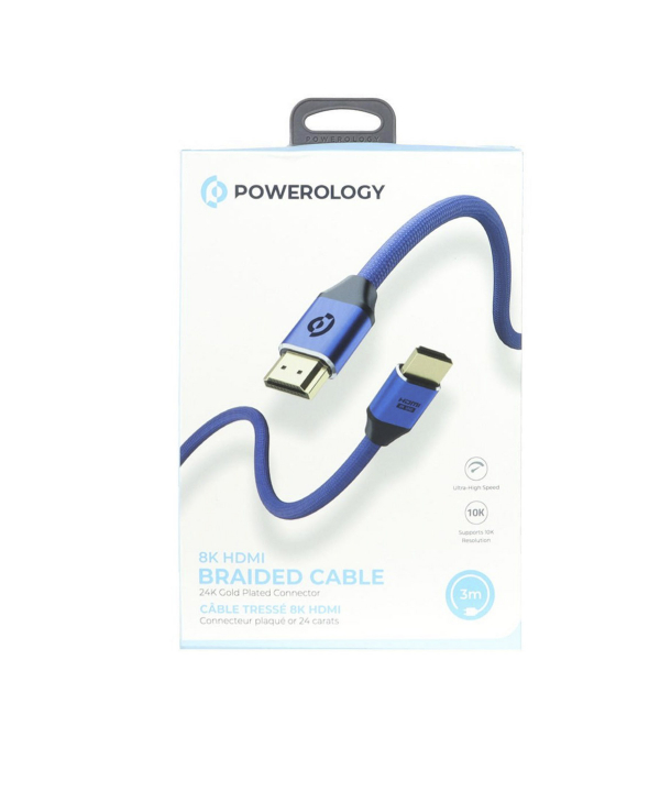 کابل اچ دی ام آی 3 متری پاورولوژی Powerology 8K HDMI Braided Cable