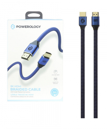 کابل اچ دی ام آی 3 متری پاورولوژی Powerology 8K HDMI Braided Cable
