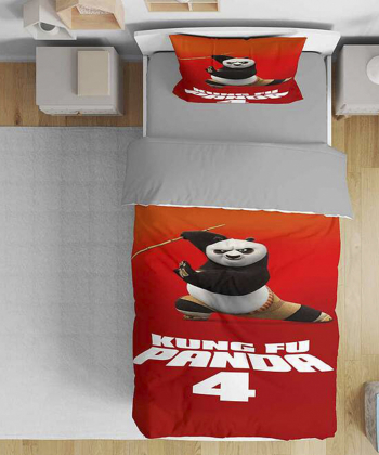 روتختی یک نفره پنج تکه کودک نوپه Nope طرح پاندای کونگفو کار کد T5268