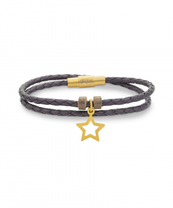 دستبند چرمی ستاره تو خالی کیا گالری Kia Gallery کد BR080