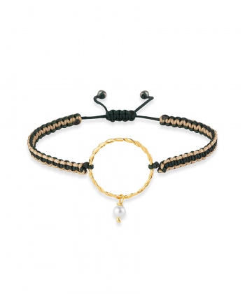 دستبند سنگی حلقه دایره بافت سبز کیا گالری Kia Gallery کد BSH226