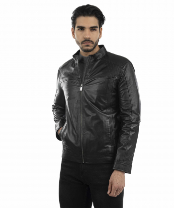 کت مردانه چرم طبیعی نوین چرم Novin Leather مدل FRANC