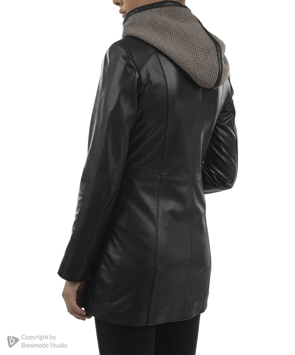 کت زنانه چرم طبیعی نوین چرم Novin Leather مدل LORA