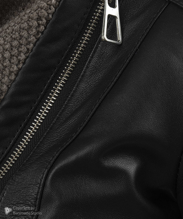 کت زنانه چرم طبیعی نوین چرم Novin Leather مدل LORA