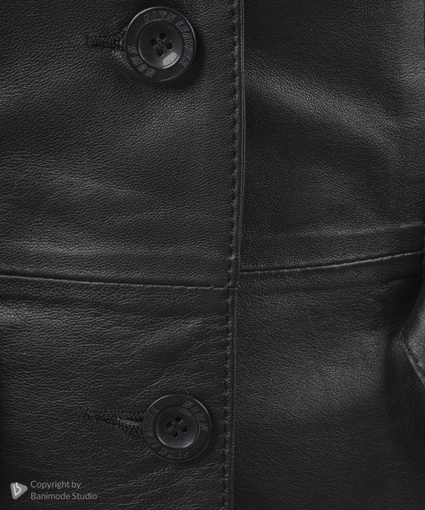 پالتو زنانه چرم طبیعی نوین چرم Novin Leather مدل سمیرا