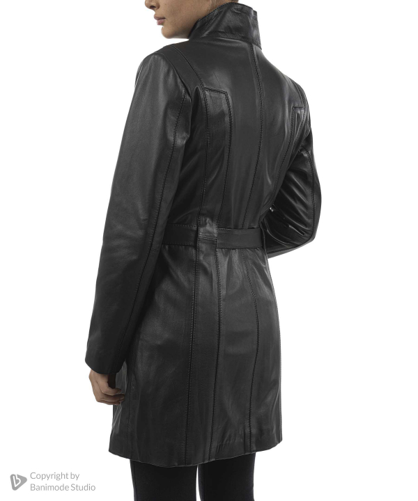 پالتو زنانه چرم طبیعی نوین چرم Novin Leather مدل سمیرا