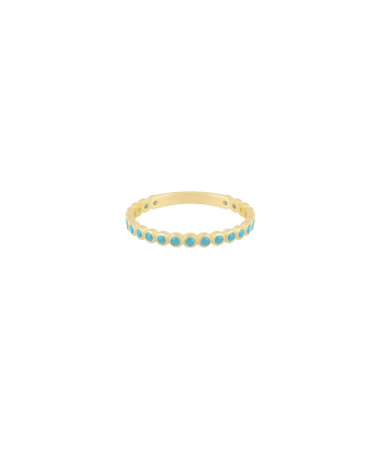 انگشتر تالسا با نگین آبی فیروزه ای 2 میل درریس Doris کد P5609