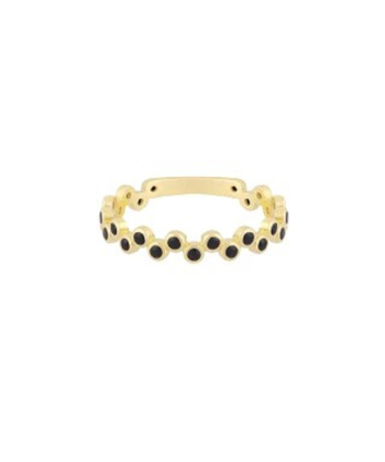 انگشتر شکوفان با نگین مشکی درریس Doris کد P5550