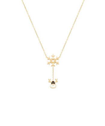 گردنبند گوزن برفی با دانه ی برف درریس Doris کد P5599