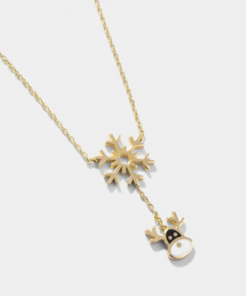 گردنبند گوزن برفی با دانه ی برف درریس Doris کد P5599