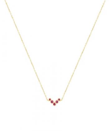 گردنبند سوفار با نگین سرخابی درریس Doris کد P5556