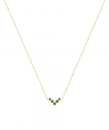 گردنبند سوفار با نگین سبز درریس Doris کد P5553