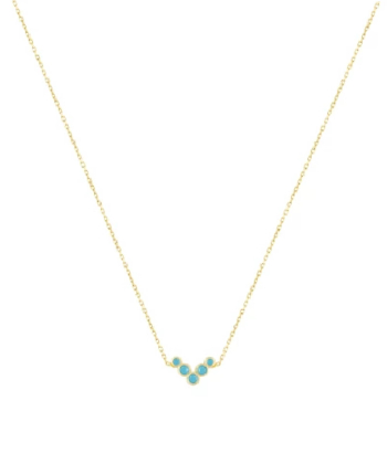 گردنبند سوفار با نگین آبی فیروزه ای درریس Doris کد P5555