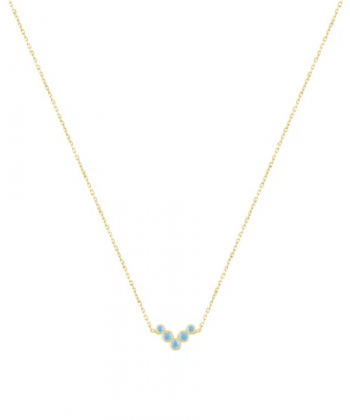 گردنبند سوفار با نگین آبی روشن درریس Doris کد P5557