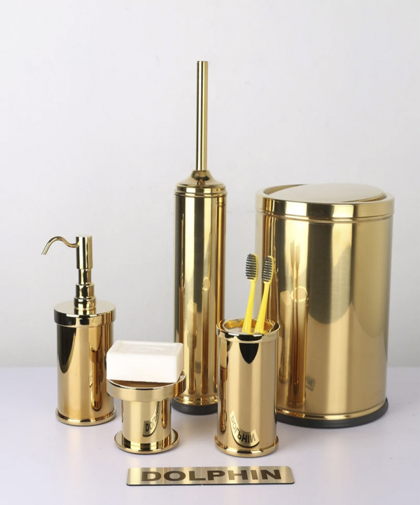 ست سرویس بهداشتی 5 پارچه دلفین Dolphin مدل Brass-5-NW-G