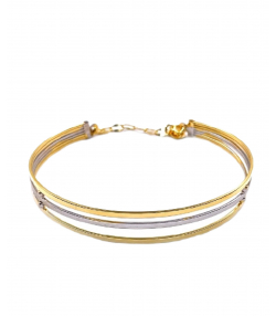 بنگل دو رنگ موازی هماتیت گلد Hematite Gold کد 135873