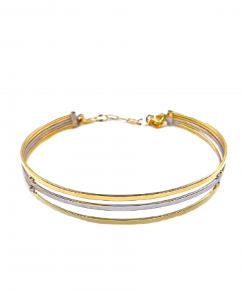بنگل دو رنگ موازی هماتیت گلد Hematite Gold کد 135873