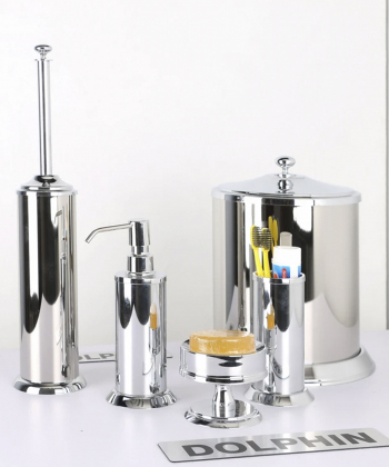 ست سرویس بهداشتی 5 پارچه دلفین Dolphin مدل KH-brass-05