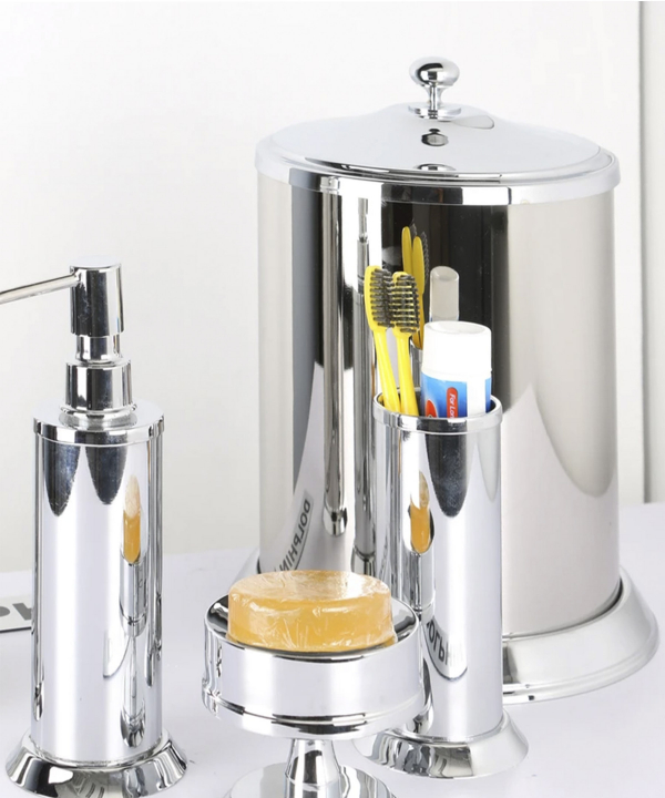 ست سرویس بهداشتی 5 پارچه دلفین Dolphin مدل KH-brass-05