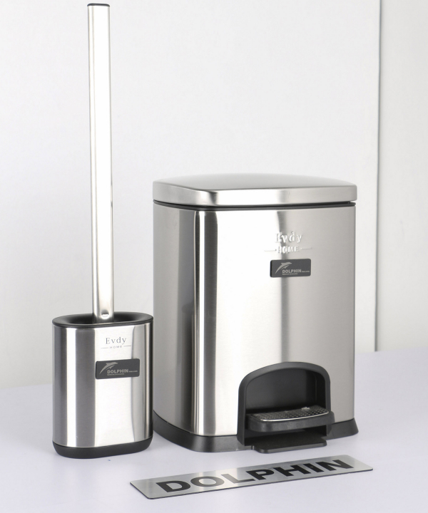ست سطل زباله و فرچه دلفین Dolphin مدل EV-5-ltr