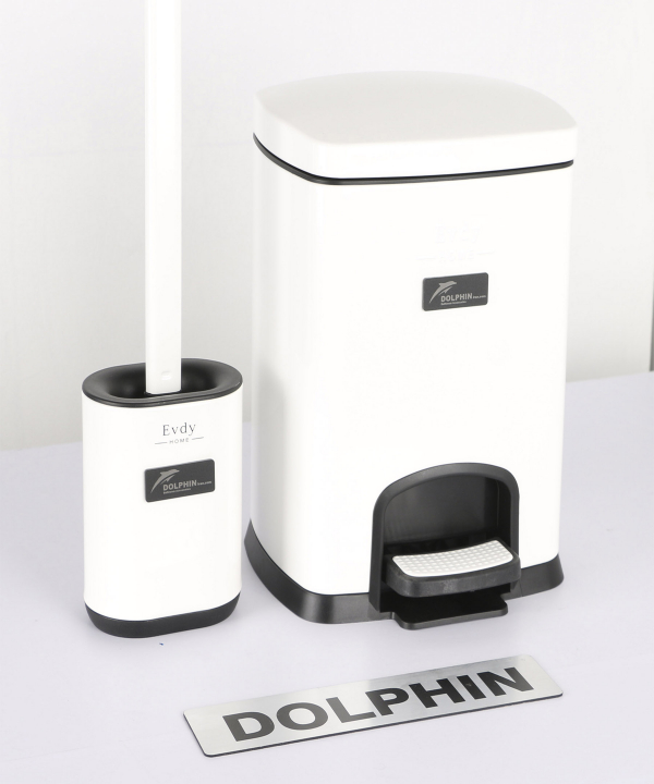 ست سطل زباله و فرچه دلفین Dolphin مدل EV-5-ltr