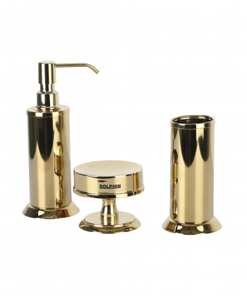 ست سرویس بهداشتی 3 پارچه دلفین Dolphin مدل brass-003
