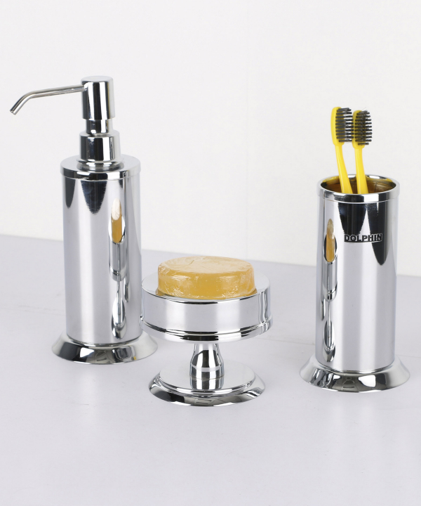 ست سرویس بهداشتی 3 پارچه دلفین Dolphin مدل brass-003