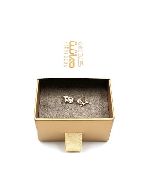 گوشواره میخی دلارام هماتیت گلد Hematite Gold کد 135949