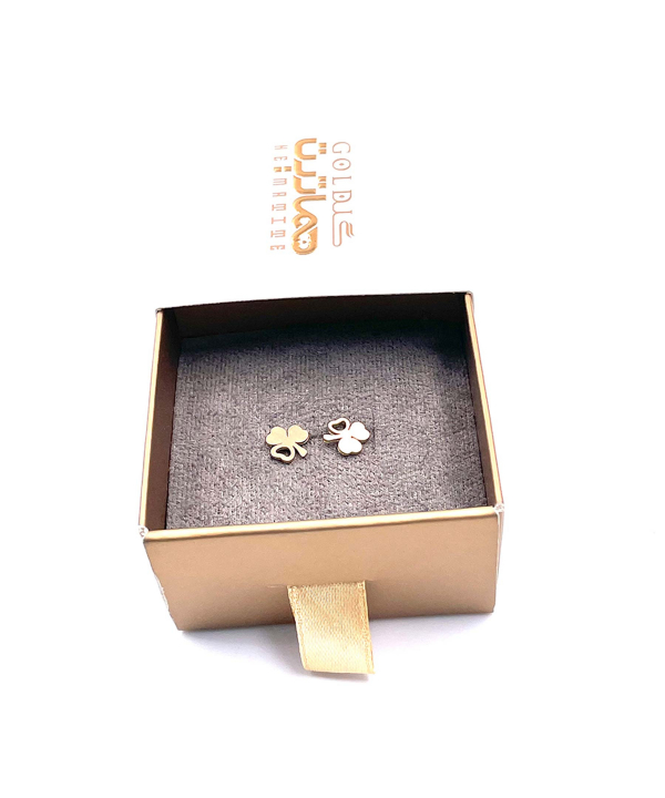 گوشواره میخی گلبرگ زیبا هماتیت گلد Hematite Gold کد 135948