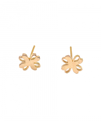 گوشواره میخی شبدر گلد هماتیت گلد Hematite Gold کد 135947
