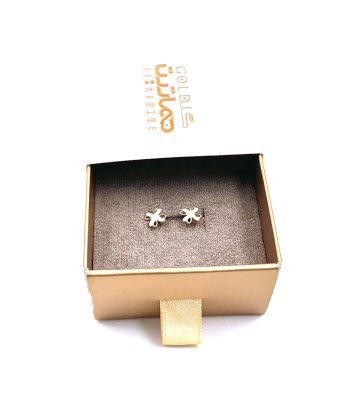 گوشواره میخی شبدر گلد هماتیت گلد Hematite Gold کد 135947