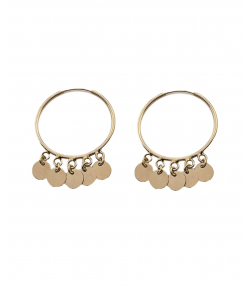 گوشواه سکه ای حلقه ای هماتیت گلد Hematite Gold کد 135961