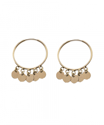 گوشواه سکه ای حلقه ای هماتیت گلد Hematite Gold کد 135961