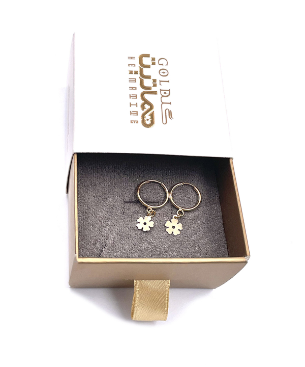 گوشواره حلقه‌ای گلبرگ هماتیت گلد Hematite Gold کد 135965