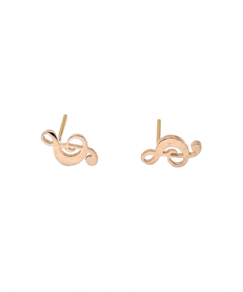 گوشواره میخی نت موسیقی هماتیت گلد Hematite Gold کد 135945