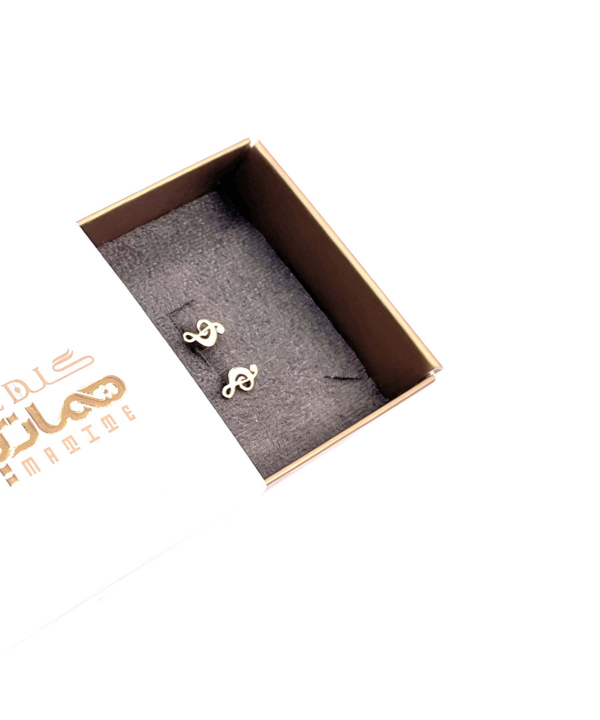 گوشواره میخی نت موسیقی هماتیت گلد Hematite Gold کد 135945