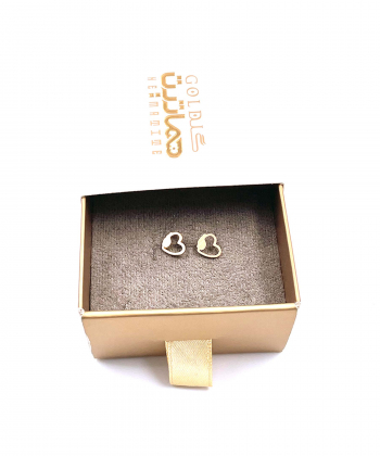 گوشواره میخی قلب لارا هماتیت گلد Hematite Gold کد 135944