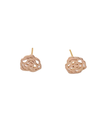 گوشواره میخی گل رز هماتیت گلد Hematite Gold کد 135942