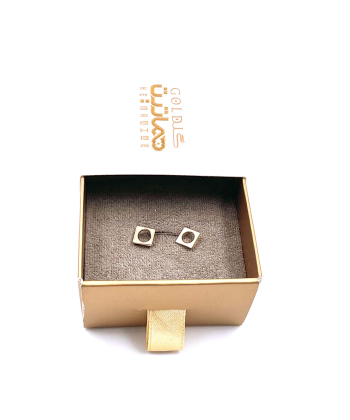 گوشواره میخی مربع توخالی هماتیت گلد Hematite Gold کد 135941