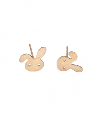 گوشواره میخی خرگوش هماتیت گلد Hematite Gold کد 135905